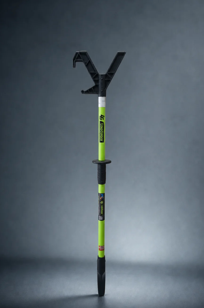 Full-length original PSC LoadGuider with asymmetric black push/pull head, fluorescent green shaft, hand guard and handle